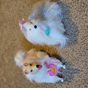 Vintage Barbie’s Pet Dog Snowball And Tag A Long Dog WAGS 1991